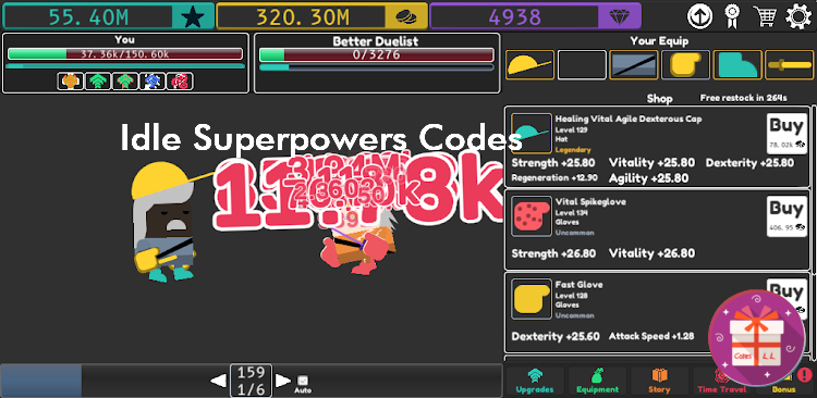 Idle Superpowers Codes (Lutsgames)